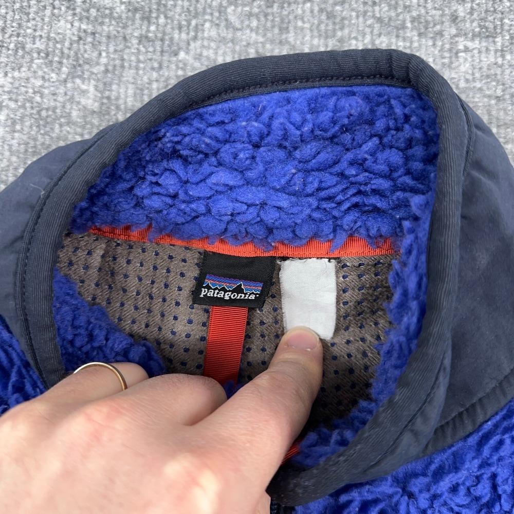 Vintage Patagonia Jacket Men S (Youth XL) Cobalt Blue Retro X Deep Pile USA Made - Picture 7 of 15